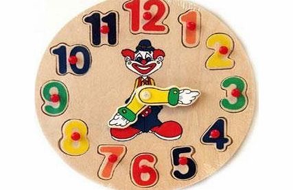 Party Bits Wooden Learning Clown Clock Puzzle [Toy]